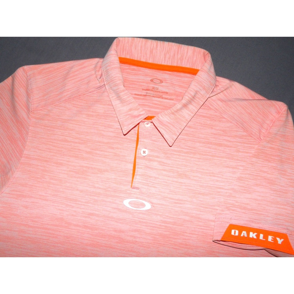 OAKLEY Tailored Fit Short Sleeved Performance Orange Polo Golf Shirt Men's MED